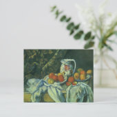 Nog steeds leven, gordijn en Pitcher door Paul Cez Briefkaart (Staand voorkant)