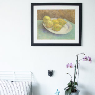 Nog steeds leven Lemons op een Bord van Vincent va Poster