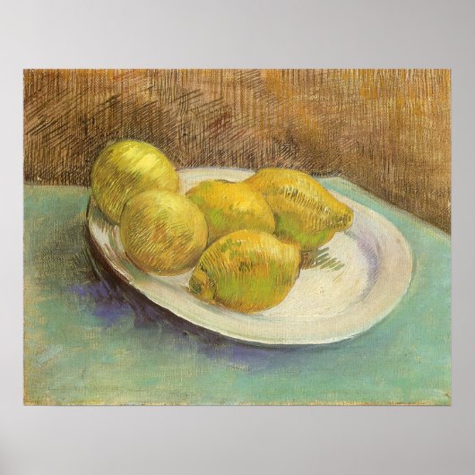 Nog steeds leven Lemons op een Bord van Vincent va Poster (Voorkant)