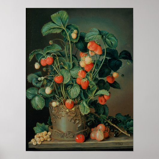 Nog steeds leven met aardbeien poster (Voorkant)