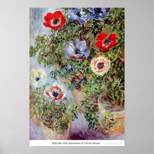 Nog steeds leven met Anemones door Claude Monet Poster (Voorkant)