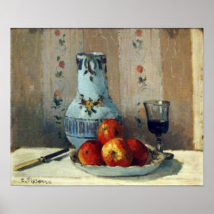 Nog steeds leven met appels en Pitcher - Pissarro Poster