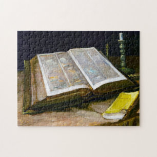 Nog steeds leven met bijbel van Vincent Van Gogh Legpuzzel