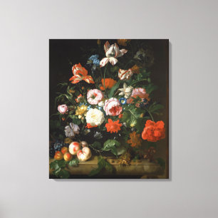 Nog steeds leven met bloemen canvas afdruk