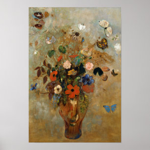 Nog steeds leven met bloemen door Odilon Redon Poster