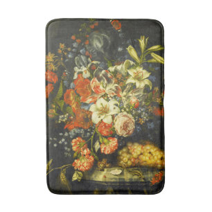 Nog steeds leven met bloemen en fruit badmat