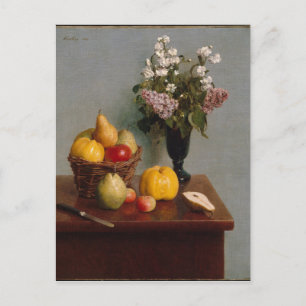 Nog steeds leven met bloemen en fruit briefkaart