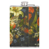 Nog steeds leven met bloemen en fruit heupfles (Achterkant)