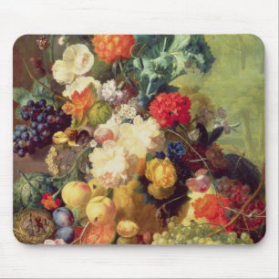 Nog steeds leven met bloemen en fruit muismat
