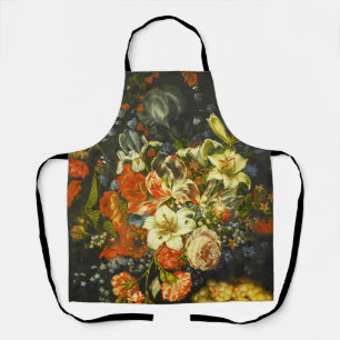 Nog steeds leven met bloemen en fruit schort
