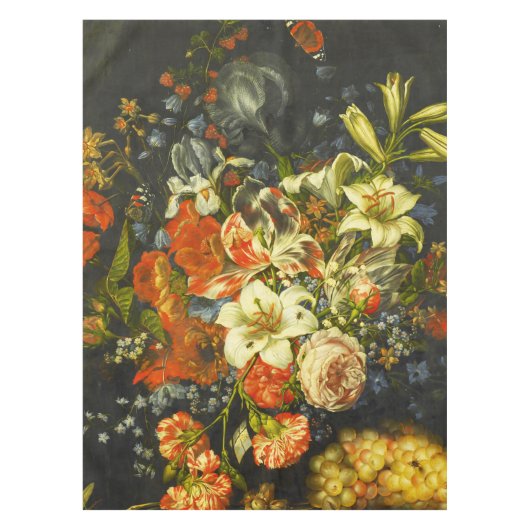 Nog steeds leven met bloemen en fruit tafelkleed (Voorkant)