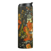 Nog steeds leven met bloemen en fruit thermosbeker (Gedraaid links)