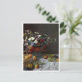 Nog steeds leven met bloemen en fruit van Claude M Briefkaart (Staand voorkant)