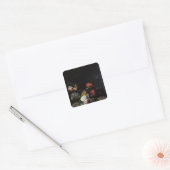 Nog steeds leven met bloemen en insecten vierkante sticker (Envelop)