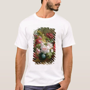Nog steeds leven met bloemen en muziek op vellen t-shirt