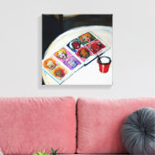 Nog steeds leven met boek- en rode Mok Canvas (Insitu (Woonkamer))