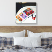Nog steeds leven met boek- en rode Mok Canvas (Insitu (Slaapkamer))