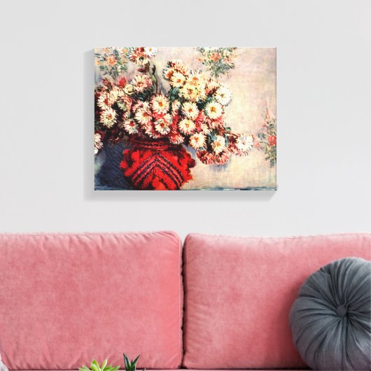 Nog steeds leven met Chrysanthema's van Claude Mon Canvas Afdruk (Insitu (Woonkamer))