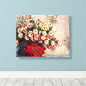 Nog steeds leven met Chrysanthema's van Claude Mon Canvas Afdruk (Insitu (Houten vloer))
