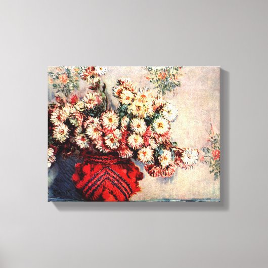 Nog steeds leven met Chrysanthema's van Claude Mon Canvas Afdruk (Voorkant)