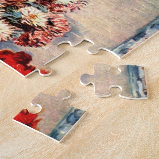 Nog steeds leven met Chrysanthema's van Claude Mon Legpuzzel (Zijkant)