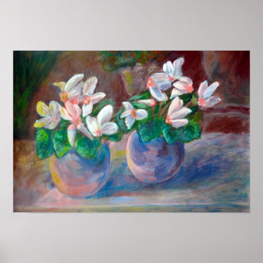 Nog steeds leven met Cyclamen Reproduction Poster (Voorkant)