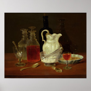 Nog steeds leven met decanters poster