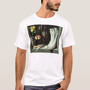 Nog steeds leven met dode vogels, vruchten en t-shirt
