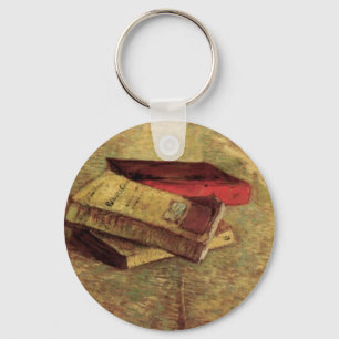 Nog steeds leven met drie boeken van Van Gogh Sleutelhanger