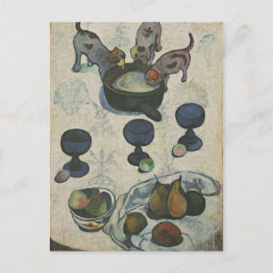 Nog steeds leven met drie Puppies van Paul Gauguin Briefkaart