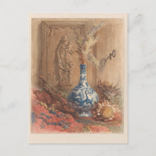 Nog steeds leven met een Chinese vaas en een gedro Briefkaart