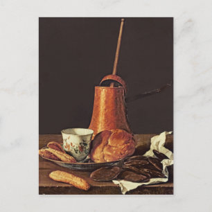 Nog steeds leven met een Drink chocoladeset, 1770 Briefkaart