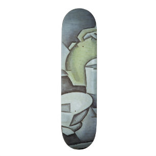 Nog steeds leven met een fles wijn en een ooroorlo skateboard