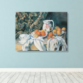 Nog steeds leven met een gordijn van Paul Cezanne Canvas Afdruk (Insitu (Houten vloer))