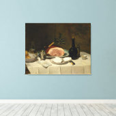 Nog steeds leven met een ham canvas afdruk (Insitu (Houten vloer))