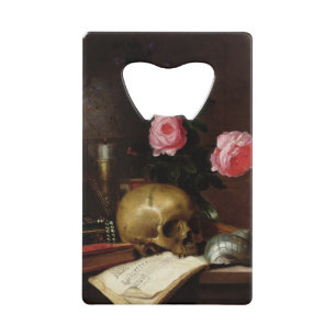 Nog steeds leven met een schedel kredietkaart flessenopener