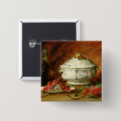 Nog steeds leven met een Soup Tureen Vierkante Button 5,1 Cm (Voorkant /achterkant)