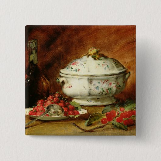 Nog steeds leven met een Soup Tureen Vierkante Button 5,1 Cm (Voorkant)