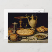 Nog steeds leven met een tart, kip, brood en olijv briefkaart (Voorkant / Achterkant)