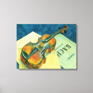 Nog steeds leven met een Violin, 1921 Canvas Afdruk