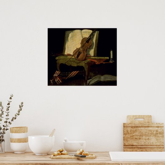 Nog steeds leven met een Violin Poster (Keuken)