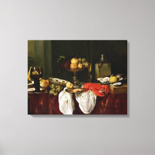 Nog steeds leven met kreeft canvas afdruk