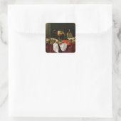 Nog steeds leven met kreeft vierkante sticker (Tas)