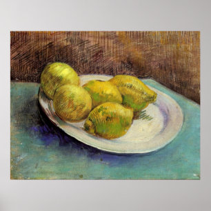 Nog steeds leven met Lemons op een Bord van Van Go Poster