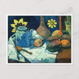 Nog steeds leven met Teapot en Fruit door Gauguin Briefkaart