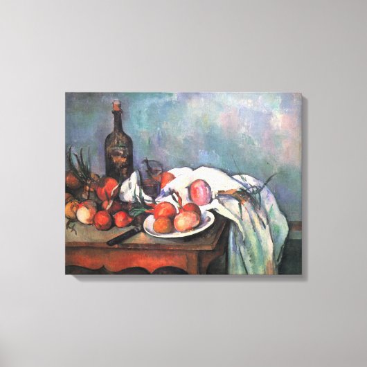 Nog steeds leven met uien door Paul Cezanne Canvas Afdruk (Voorkant)