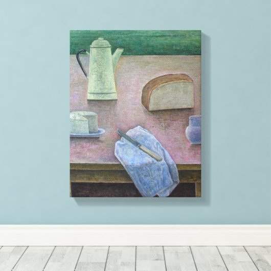 Nog steeds leven met Wensleydale Cheese 2013 Canvas Afdruk (Insitu (Houten vloer))