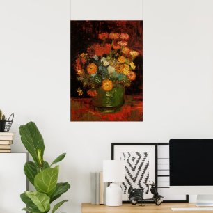 Nog steeds leven met Zinnias door Vincent van Gogh Poster