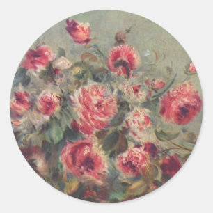 Nog steeds leven, Rozen van de hegemont Renoir Ronde Sticker