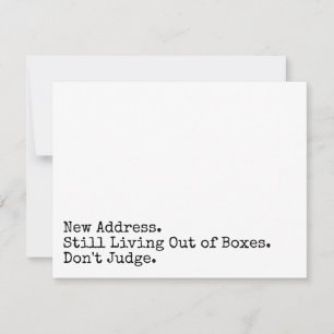 Nog steeds leven uit dozen Niet oordelen plezier K Notitiekaartje